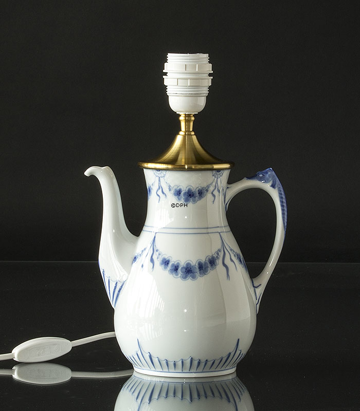 Empire bordlampe, lavet af kaffekande, Bing & Grøndahl