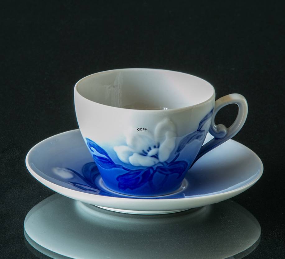 Julerose stel, mokkakop med underkop Bing & Grøndahl nr. 059