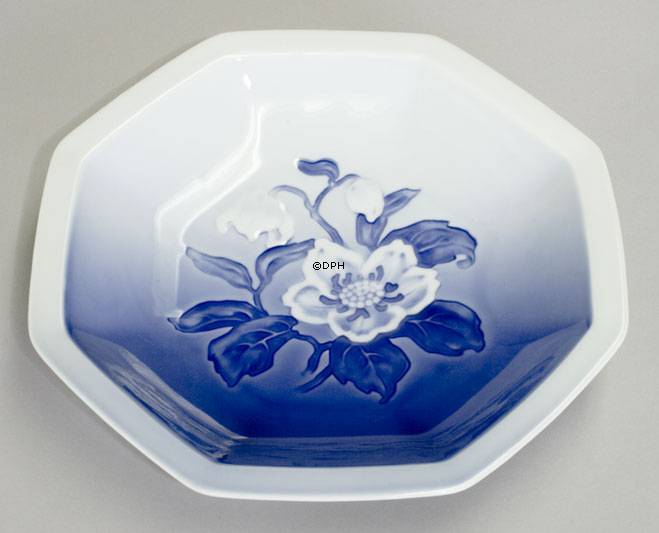 Julerose stel kantet skål Bing & Grøndahl 20cm nr. 217A eller 335