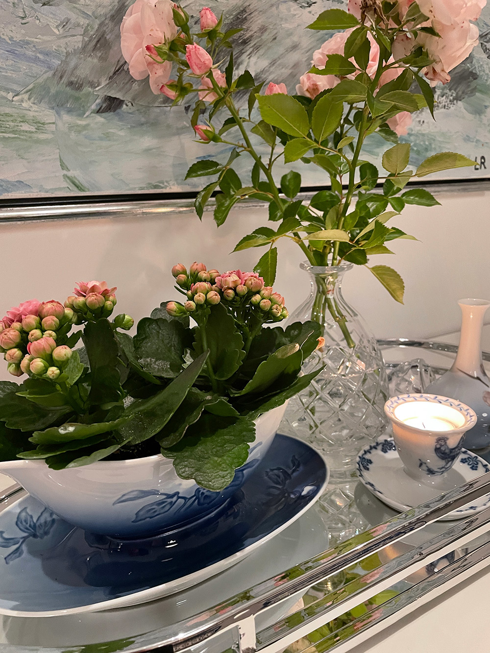 Julerose stel Sovse skål på fod Bing & Grøndahl nr. 308, 311 eller 563