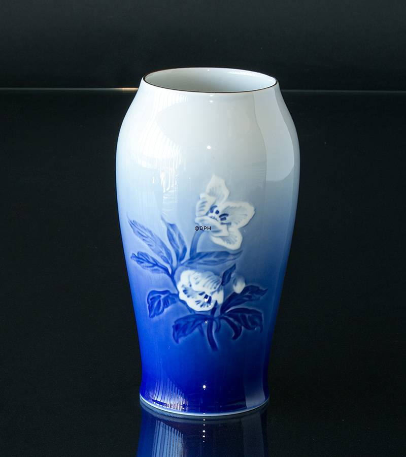 Julerose stel vase med guldkant Bing & Grøndahl