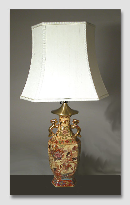 Kinesisk bordlampe med traner