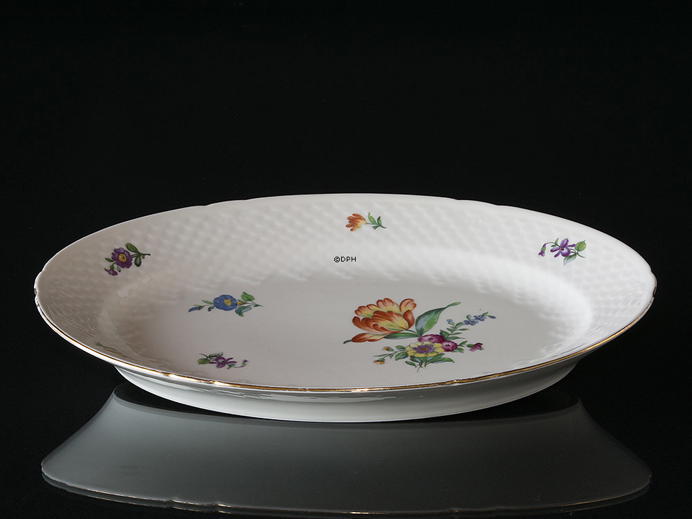 Bing & Grøndahl Saksisk Blomst Ovalt fad 34 cm nr. 16 eller 316