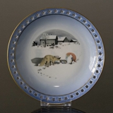 Wiberg Christmas Service, cake plate, pixie and fox, Bing & Grondahl no. 3501616