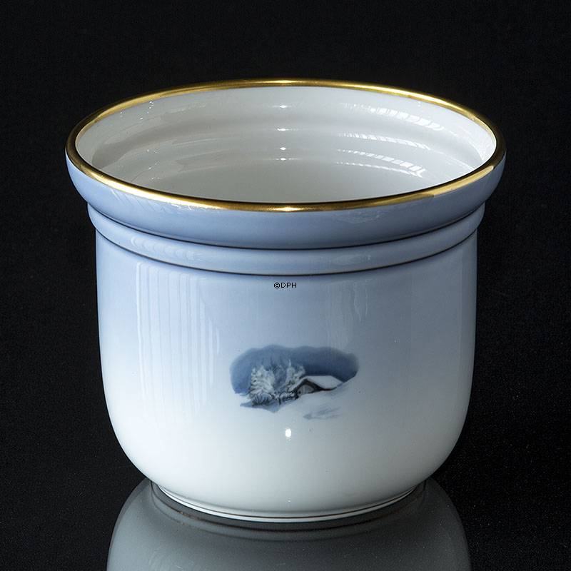 Wiberg Juleservice, urtepotteskjuler med nisse og ræv