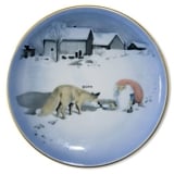 Wiberg Christmas Service, plaquette / Butter plate no. 1, pixie and fox, Bing & Grondahl no. 1501709