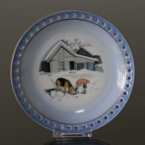 Wiberg Christmas Service, cake plate, pixie and dog, Bing & Grondahl no. 3502616