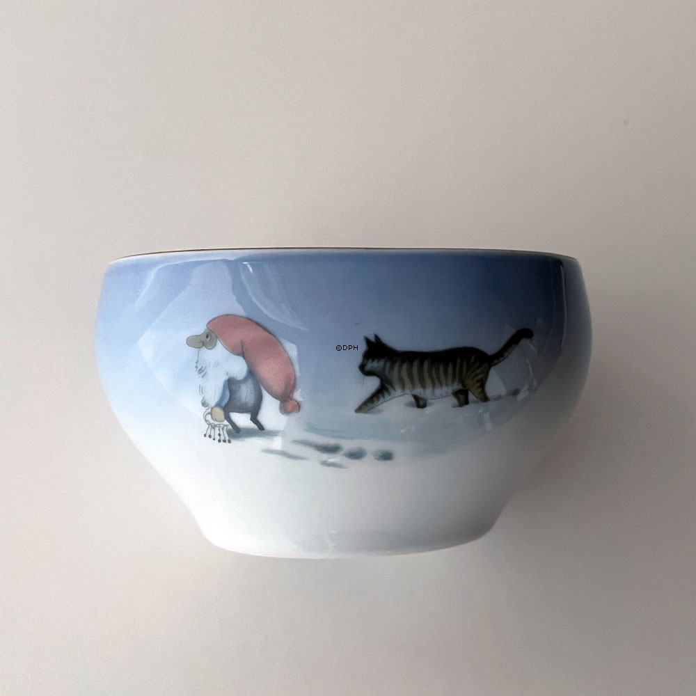 Wiberg Juleservice, skål UDEN låg med nisse og kat nr. 3503302