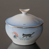 Wiberg Christmas Service, sugar bowl with pixie and cat no. 3503302