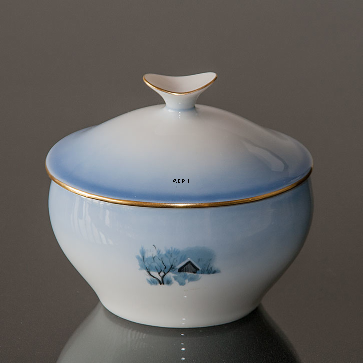 Wiberg Juleservice, sukkerskål med nisse og kat nr. 3503302