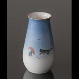 Wiberg Weihnachtsgeschirr, Vase mit Wichtel und Katze