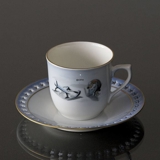 Wiberg Christmas Service, cup and saucer, pixie and sledge, Bing & Grondahl no. 3504305
