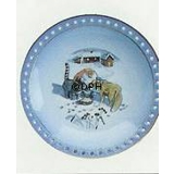 Wiberg Juleservice,tallerken med nisse, kat og ræv nr. 3509326
