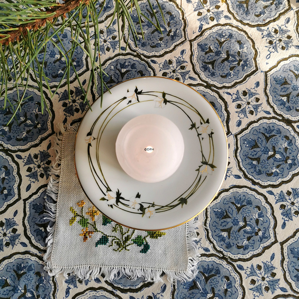 Lysestage med blomsterranke/Kalenderstage Royal Copenhagen