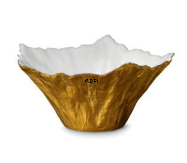 Violise Lunn, Konfektskål guld udvendig, Royal Copenhagenn