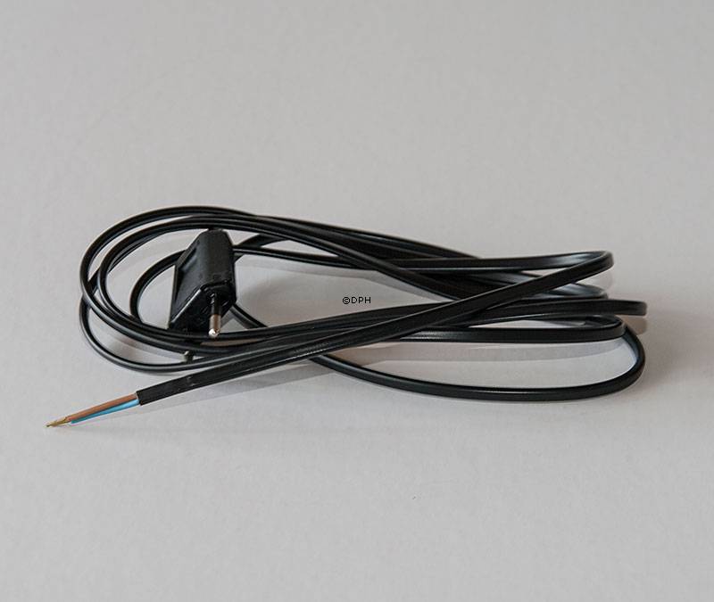Sort ledning uden afbryder 2,5 m.