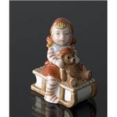 Sven Vestergaard - Gnome on Sledge, Royal Copenhagen Christmas Figurine