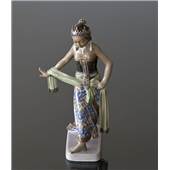 Title :Javanese woman, dansing,  figurine produced by Dahl Jensen
Producer : Dahl Jensen
Item no.: DJ1114
Height: 26 cm
