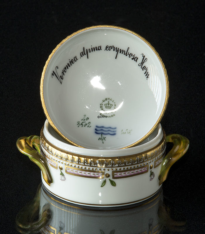 Flora Danica skål med låg Royal Copenhagen