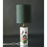 Round cylindrical lampshade, green fabric, WITHOUT lid