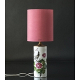 Round cylindrical lampshade, Coral Red fabric, WITHOUT lid