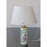 Oval lampshade height 26 cm, white chintz fabric