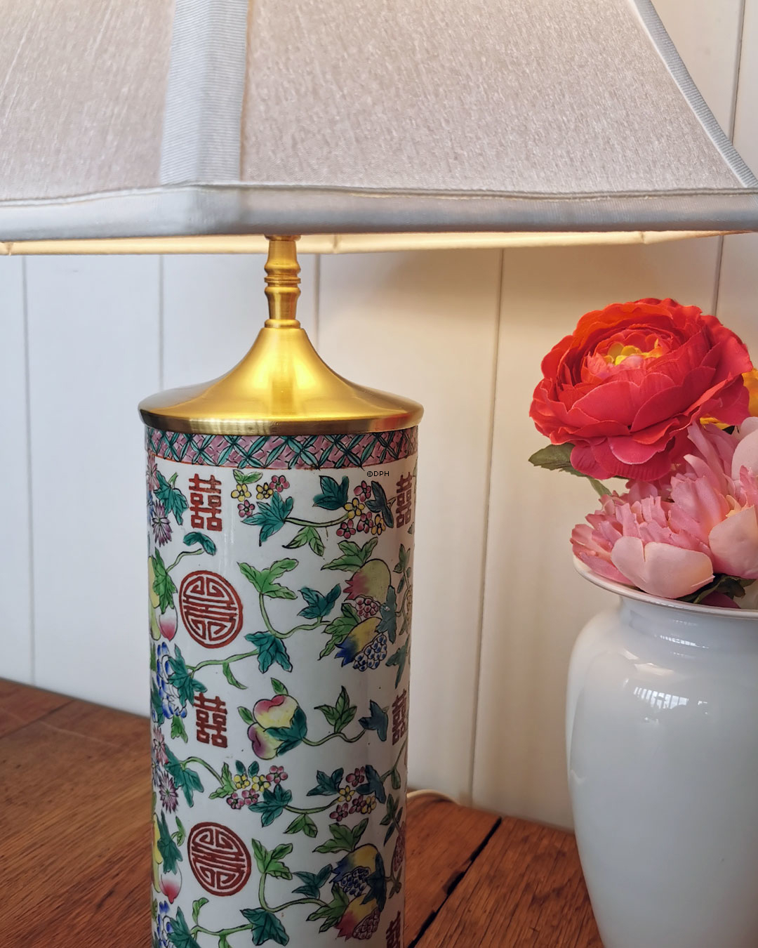 Gamle Kinesiske Hatstands Lamper PAR (2stk)  (med NY elektriksmontering)