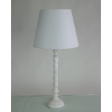 Round cylindrical lampshade height 26 cm, white chintz fabric