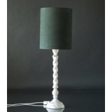 Round cylindrical lampshade, Dark Green fabric, WITHOUT lid