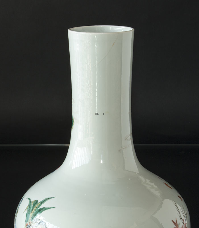 Rund kinesisk semiantik vase 39cm (Skade på hals se billeder)