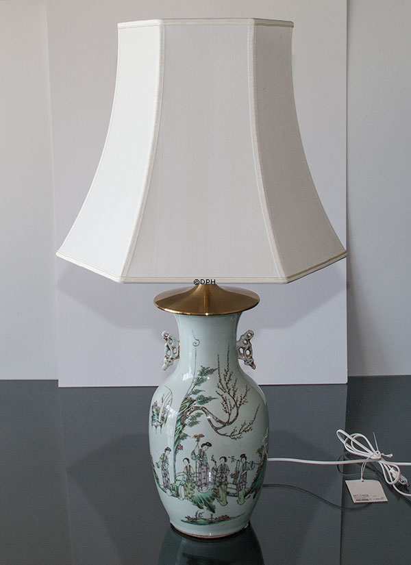 Kinesiske bordlamper, semiantik, sæt af 2 stk.