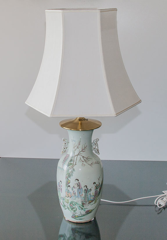 Kinesiske bordlamper, semiantik, sæt af 2 stk.