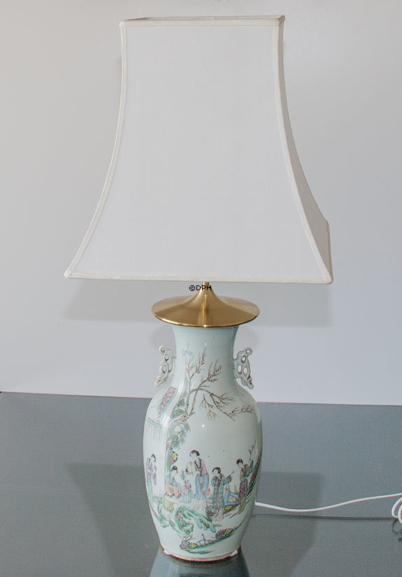 Kinesiske bordlamper, semiantik, sæt af 2 stk.