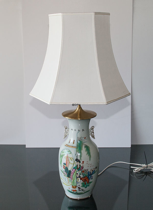 Kinesiske bordlamper, semiantik, sæt af 2 stk.