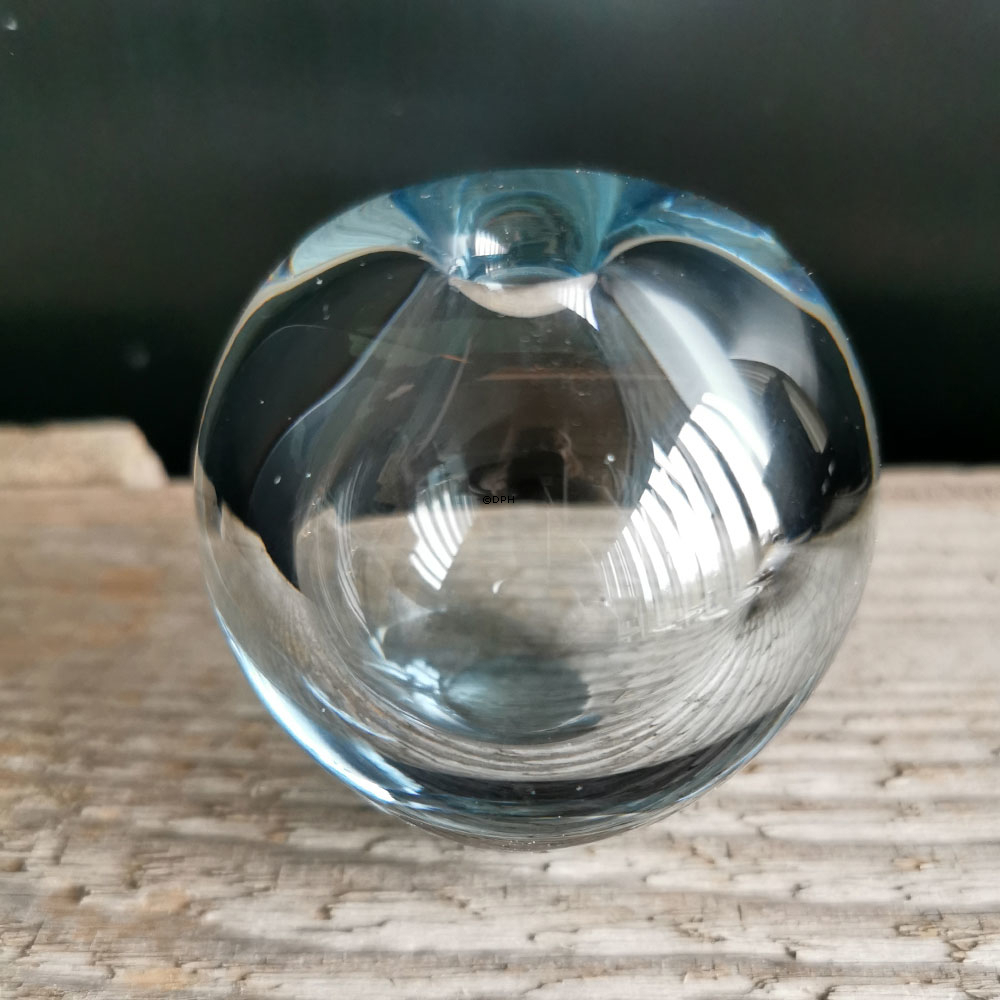 Rondo lille kuglevase, akva, Holmegaard glas