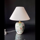 Round lampshade tall model height 25 cm covered with white chintz fabric
