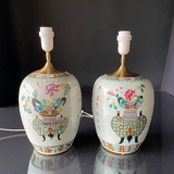 Chinese Bojan Lamps SET of two matching lamps- Antique Table Lamp with New Fitting