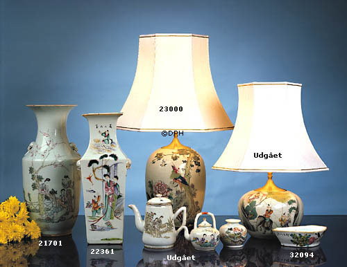 Kinesisk bojanlamper Sæt af to Antikke bordlamper med nye monteringer