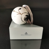 Musselmalet, MEGA ornament, nr. 4, hvidt/sølv med satin bånd, Royal Copenhagen