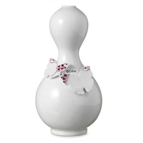 Vase med to purpur sommerfugle, Royal Copenhagen nr. 763