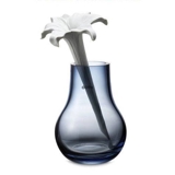 Glass vase with bisquit lily, Royal Copenhagen no. 136