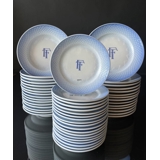 Dinnerware Set Blue Tone/Musling Hotel porcelain - FT (Fredericia Theater) Bing & Grøndahl no. 1003, 1009, and 1006