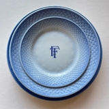 Dinnerware Set Blue Tone/Musling Hotel porcelain - FT (Fredericia Theater) Bing & Grøndahl no. 1003, 1009, and 1006