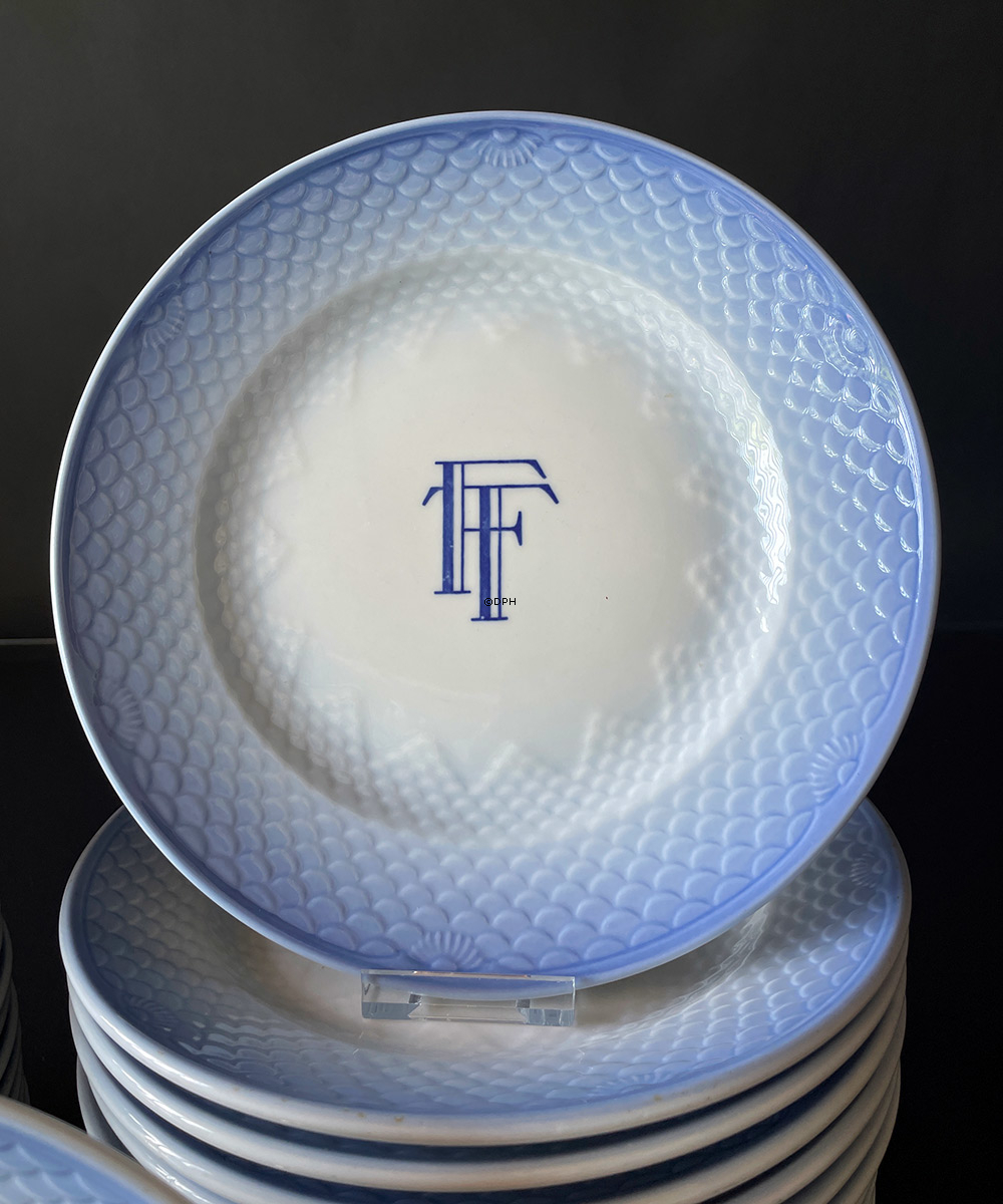 Spisestel Blå Tone/Musling Hotel porcelæn - FT (Fredericia Teater) Bing & Grøndahl nr. 1003, 1009 og 1006