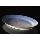 Mågestel med guld, ovalt fad, stort, nr. 13, Bing & Grøndahl - Royal Copenhagen 53cm
