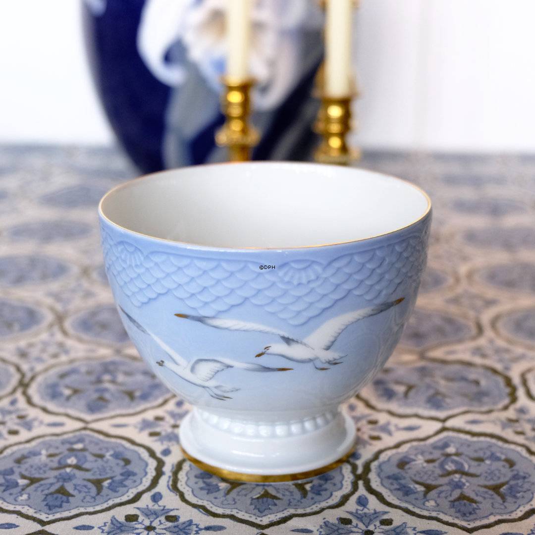 Mågestel med guld, sjælden skylleskål, Bing & Grøndahl nr. 185