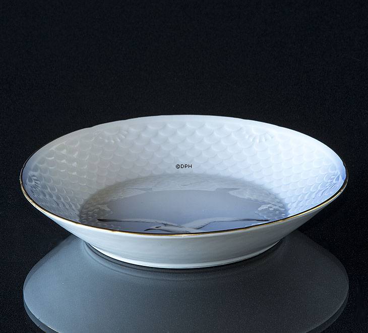 Mågestel med guld, asiet, rund 16cm, Bing & Grøndahl nr. 21B