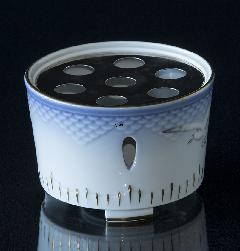 Mågestel med guld, Tevarmer, Bing & Grøndahl nr. 237 (med metal indsats)