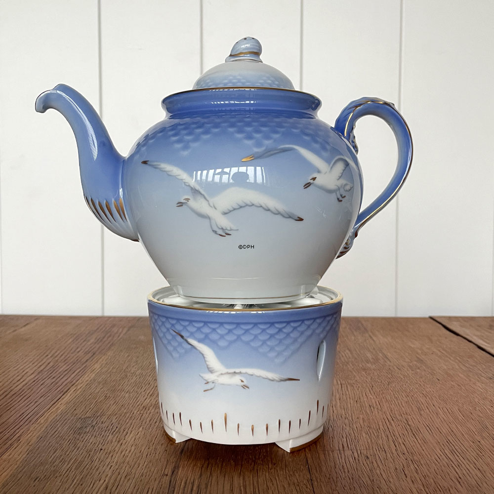 Mågestel med guld, Tevarmer, Bing & Grøndahl nr. 237 (MED PORCELÆNS INDSATS)