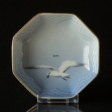 Seagull Service with gold small eight edged dish 9cm, Bing & Grondahl no. 246 or 331